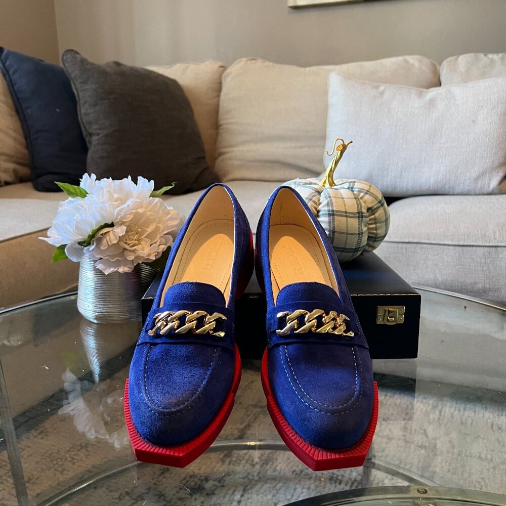 Girotti Red and Blue Loafers